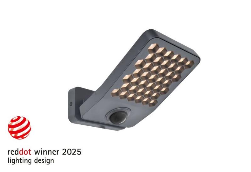 LUTEC ATLANTIS LILLE LED VÆGLAMPE 1 LYS PIR MØRKEGRÅ 3000K